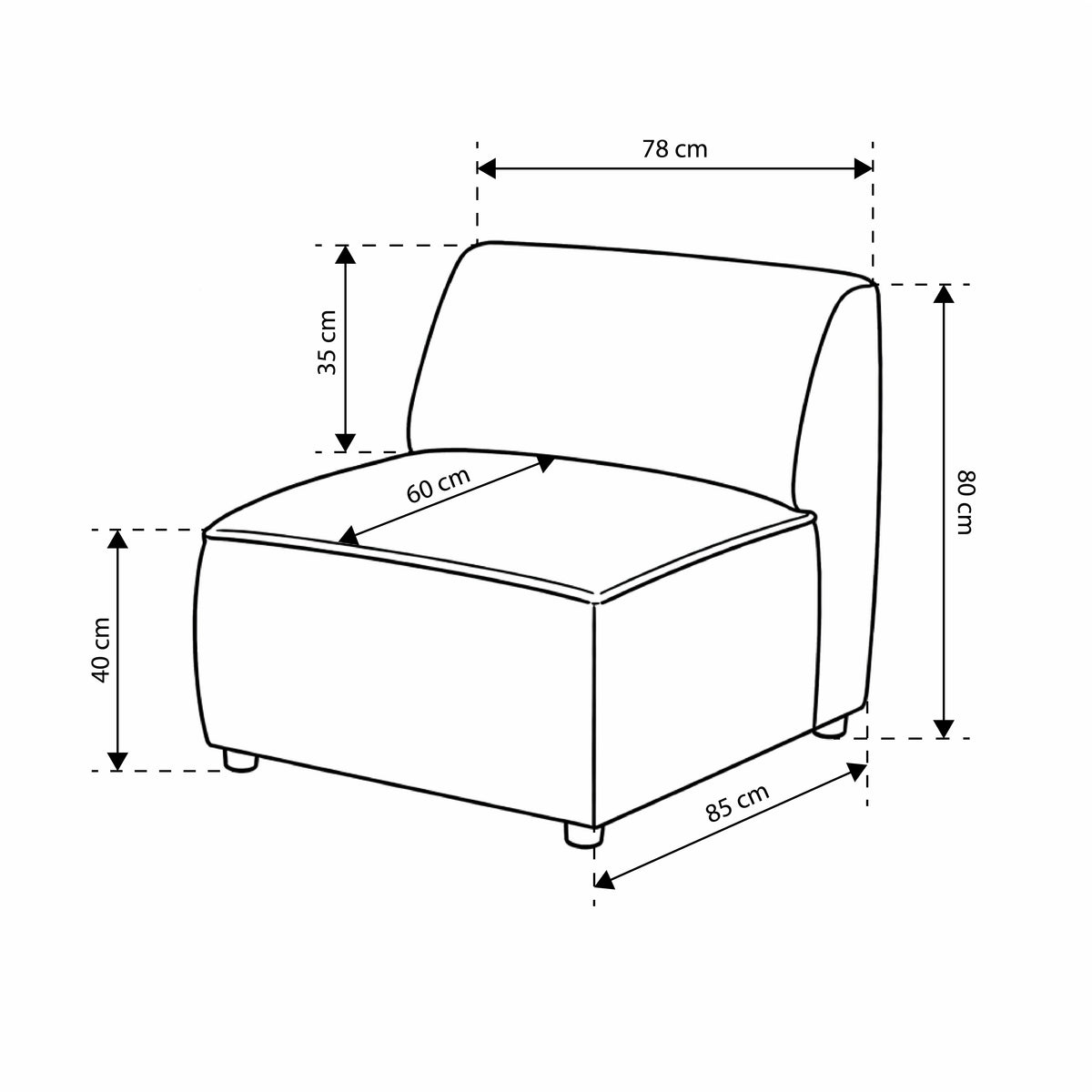 Sofa modułowa BRICK Moduł S Uniwersalny