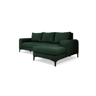 Hjørnesofa Arpelo 245x145 højrevendt Skovmos (MANILA 35) på sorte ben – moderne hjørnesofa i boho-stil