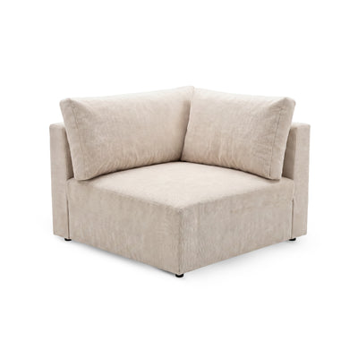 Hjørnemodul til hjørnesofaen Iskeli Plus Cremet Taupe (ARAGON 03) – modul 108 × 108 cm med to ryghynder
