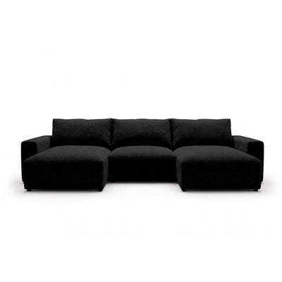 Modulær U-sofa Iskeli 361 cm Ravnedybde (ARAGON 99) set forfra – sofa med to chaiselonger i Aragon-stof