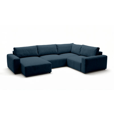 Modulær UL-hjørnesofa Iskeli Plus 341 cm Blækgranit (ARAGON 74) venstrevendt skråt – stor hjørnesofa i stoffet Aragon