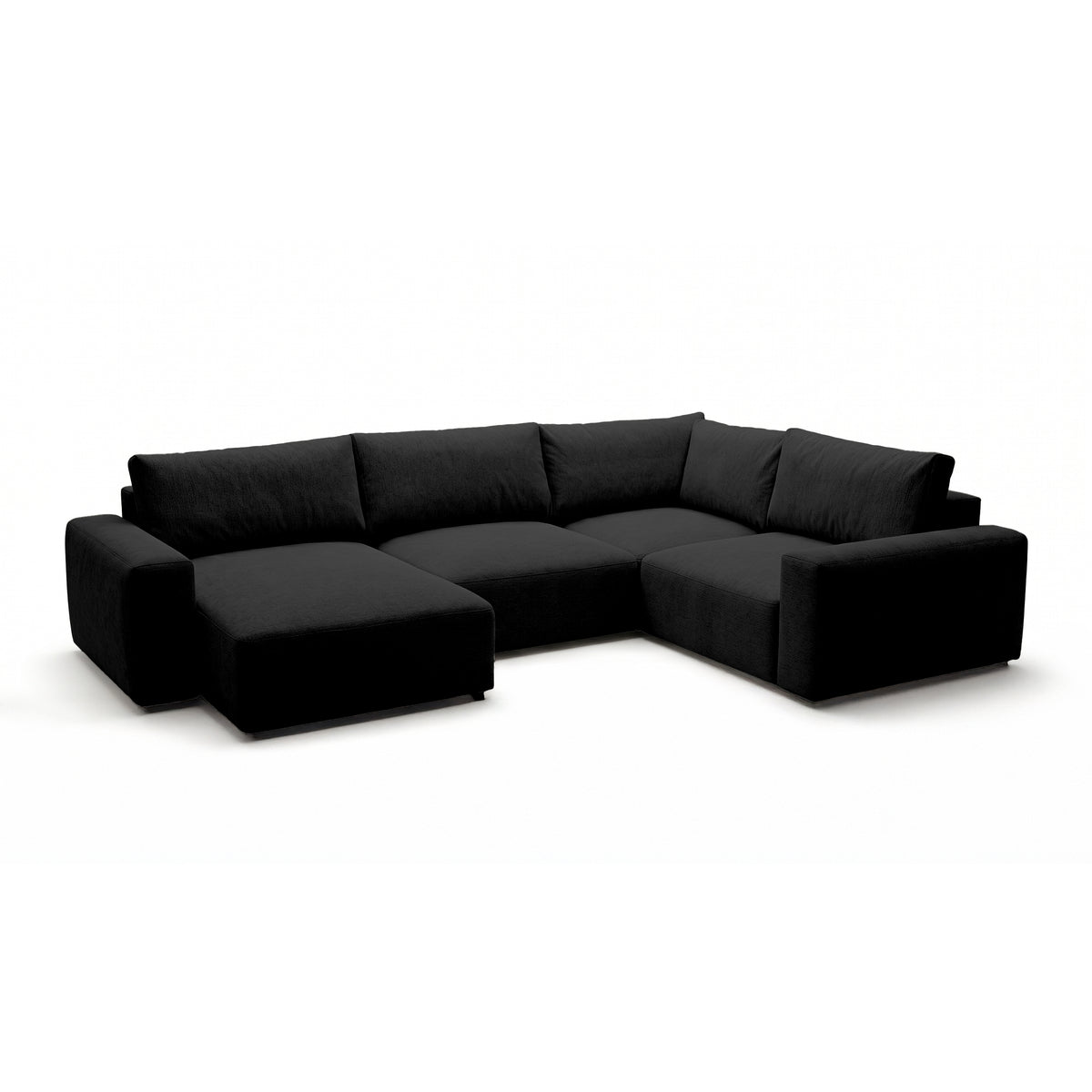 Modulær UL-hjørnesofa Iskeli Plus 341 cm Ravnedybde (ARAGON 99) venstrevendt skråt – stor hjørnesofa i stoffet Aragon