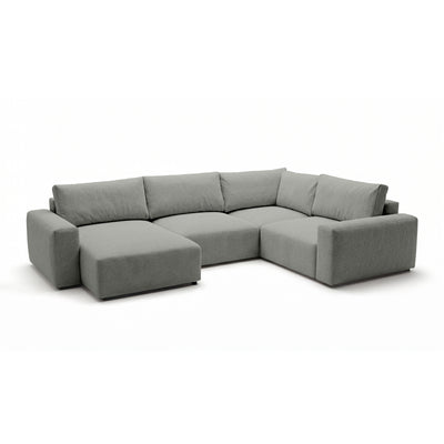 Modulær UL-hjørnesofa Iskeli Plus 341 cm Ståltone (ARAGON 83) venstrevendt skråt – stor hjørnesofa i stoffet Aragon