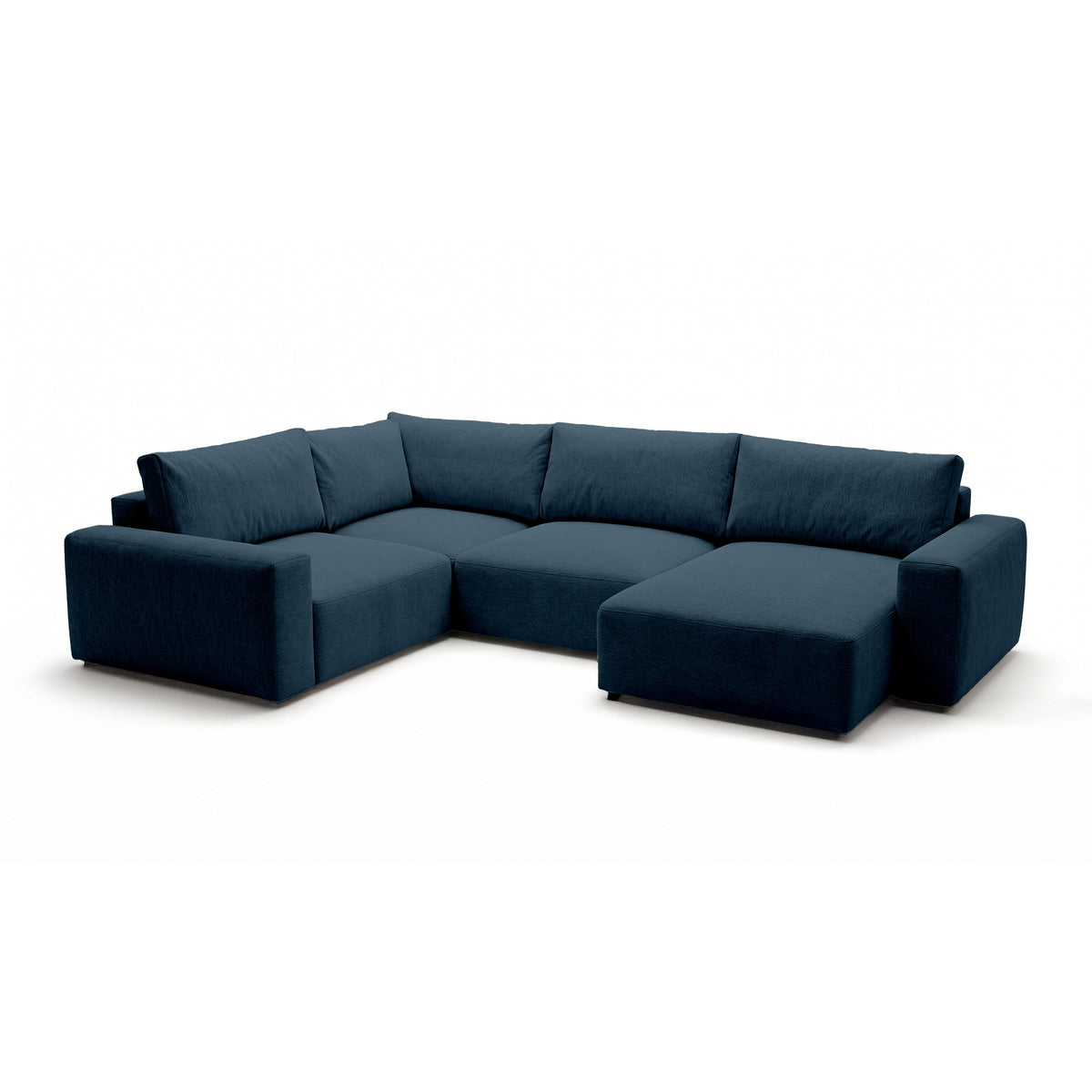Modulær UL-hjørnesofa Iskeli Plus 341 cm Blækgranit (ARAGON 74) højrevendt skråt – stor hjørnesofa i stoffet Aragon