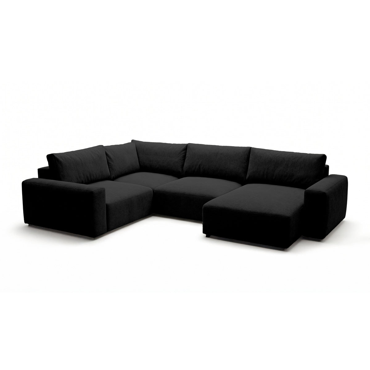 Modulær UL-hjørnesofa Iskeli Plus 341 cm Ravnedybde (ARAGON 99) højrevendt skråt – stor hjørnesofa i stoffet Aragon