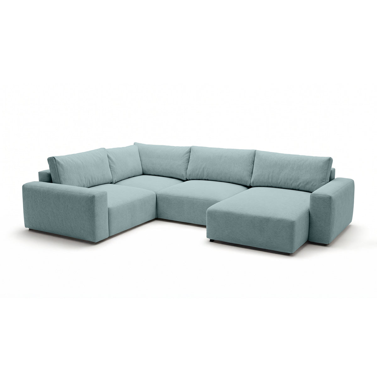 Modulær UL-hjørnesofa Iskeli Plus 341 cm Isazur (ARAGON 70) højrevendt skråt – stor hjørnesofa i stoffet Aragon