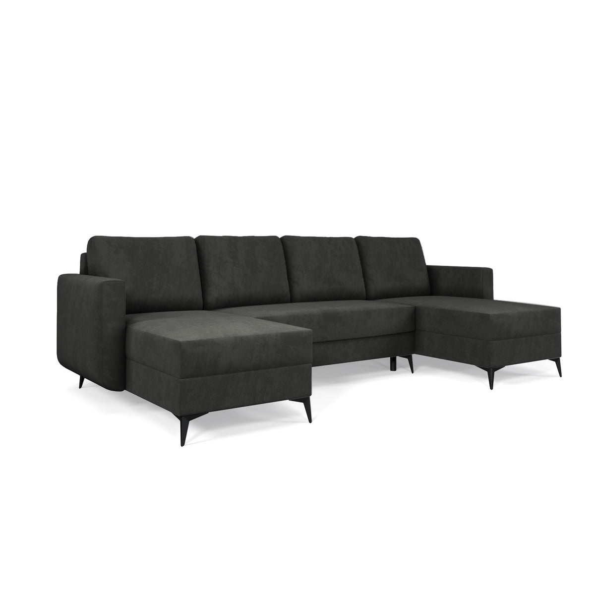 U-hjørnesofa Forra 303 cm Grafitgrå (MANILA 19) i velourstoffet Manila