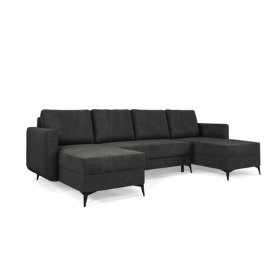 U-hjørnesofa Forra 303 cm Grafitgrå (MANILA 19) i velourstoffet Manila