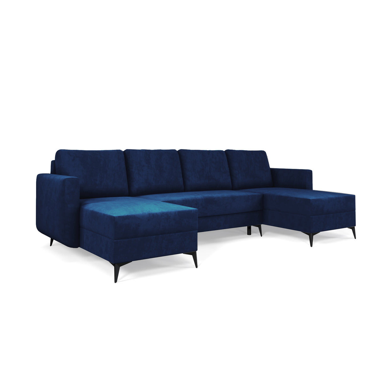 U-hjørnesofa Forra 303 cm Natsafir (MANILA 26) på høje, slanke ben