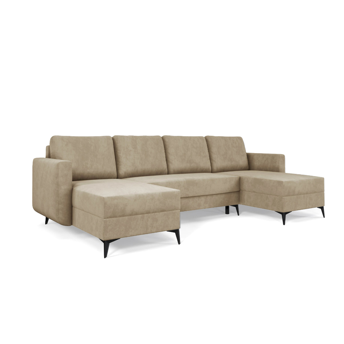 U-hjørnesofa Forra 303 cm Pudret Valnød (MANILA 02) i en varm beige nuance