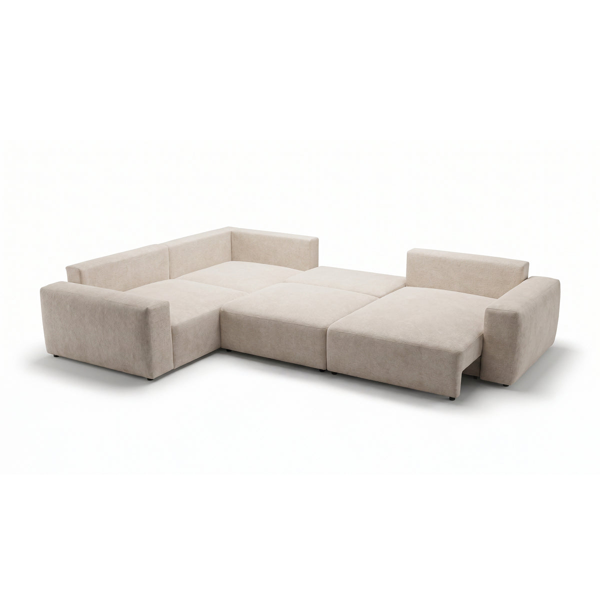 UL-hjørnesofa Iskeli Plus Cremet Taupe (ARAGON 03) højrevendt udfoldet – hjørnesofa med sovefunktion Automat DL