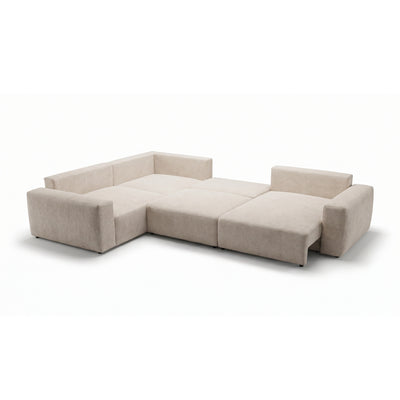 UL-hjørnesofa Iskeli Plus Cremet Taupe (ARAGON 03) højrevendt udfoldet – hjørnesofa med sovefunktion Automat DL