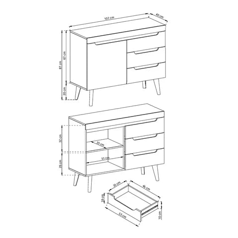 Trava-kommode 107x83 i skandinavisk stil – billede 7