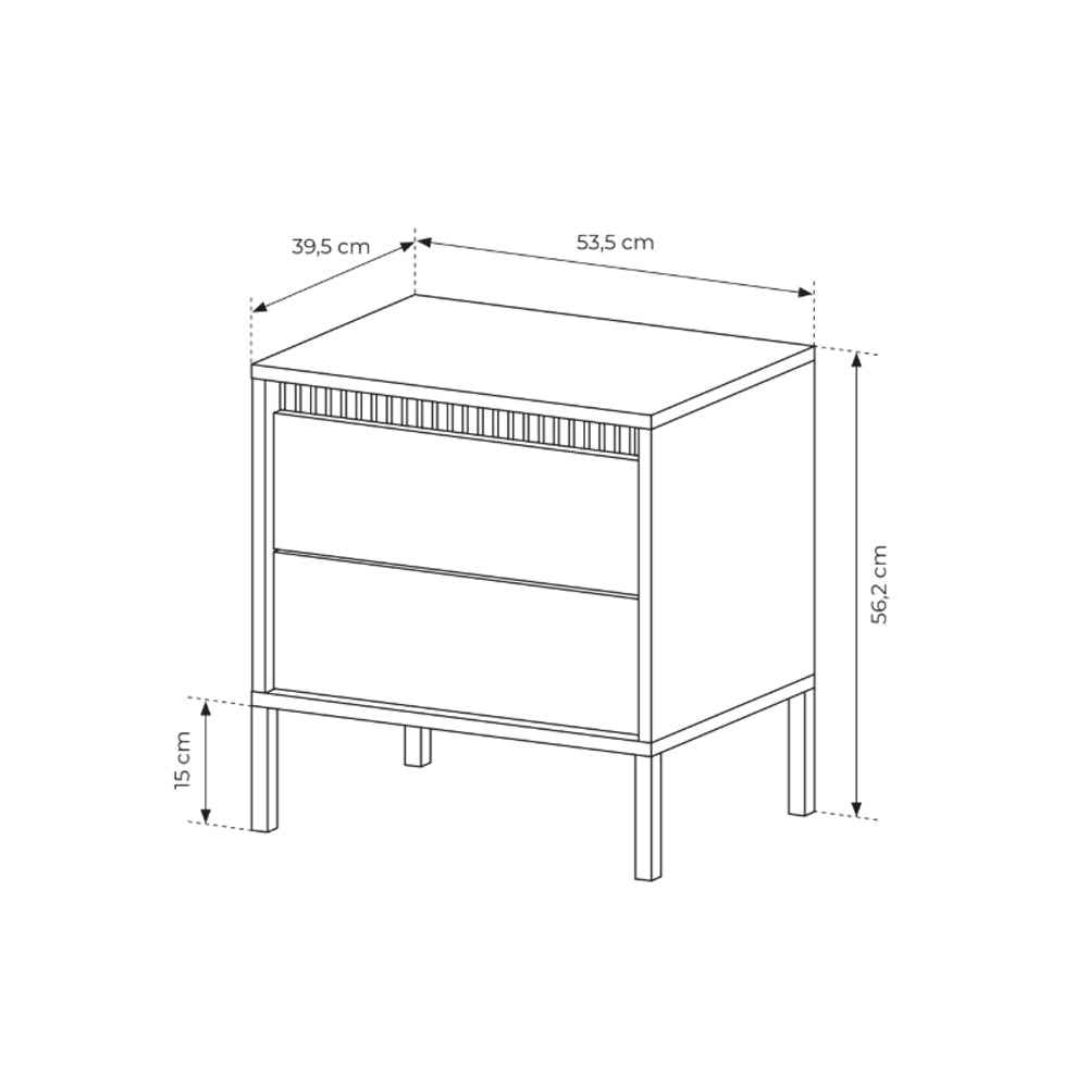 Senra-natbord med 2 skuffer, 54 x 56 cm, i moderne stil – billede 5
