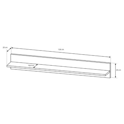 Półka Armelia ścienna do salonu i sypialni 138x20 cm w stylu nowoczesnym – wisząca, minimalistyczna – zdjęcie 4