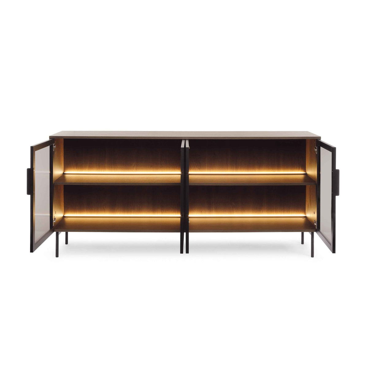 Lummer-kommode 181x83 med døre i elegant stil – set forfra