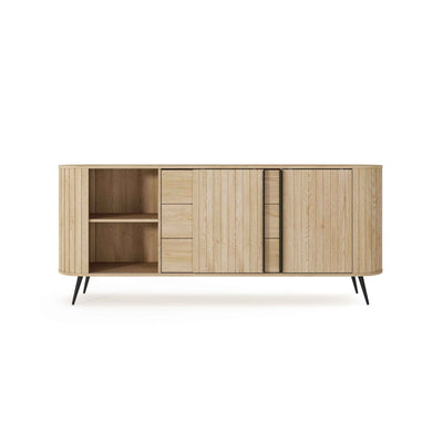 Kommode med skydedøre og skuffer, 196 x 82, i moderne stil | Llovia