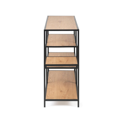 Skeleto-reol 114x78, vild eg, set fra siden – en smal reol til hylder med en dybde på 35 cm