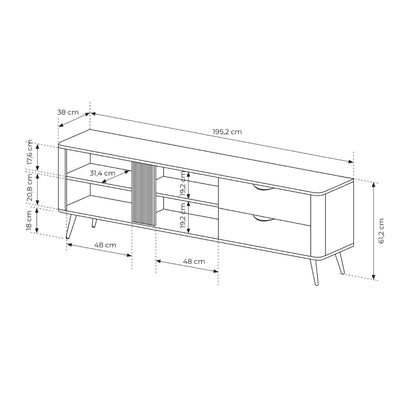 Velia TV-bord 195x61 i japandi-stil – billede 6
