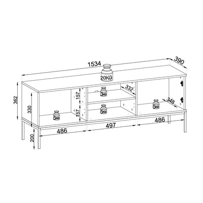 Lampy TV-bord til fjernsyn, 154x56, i moderne stil – billede 5