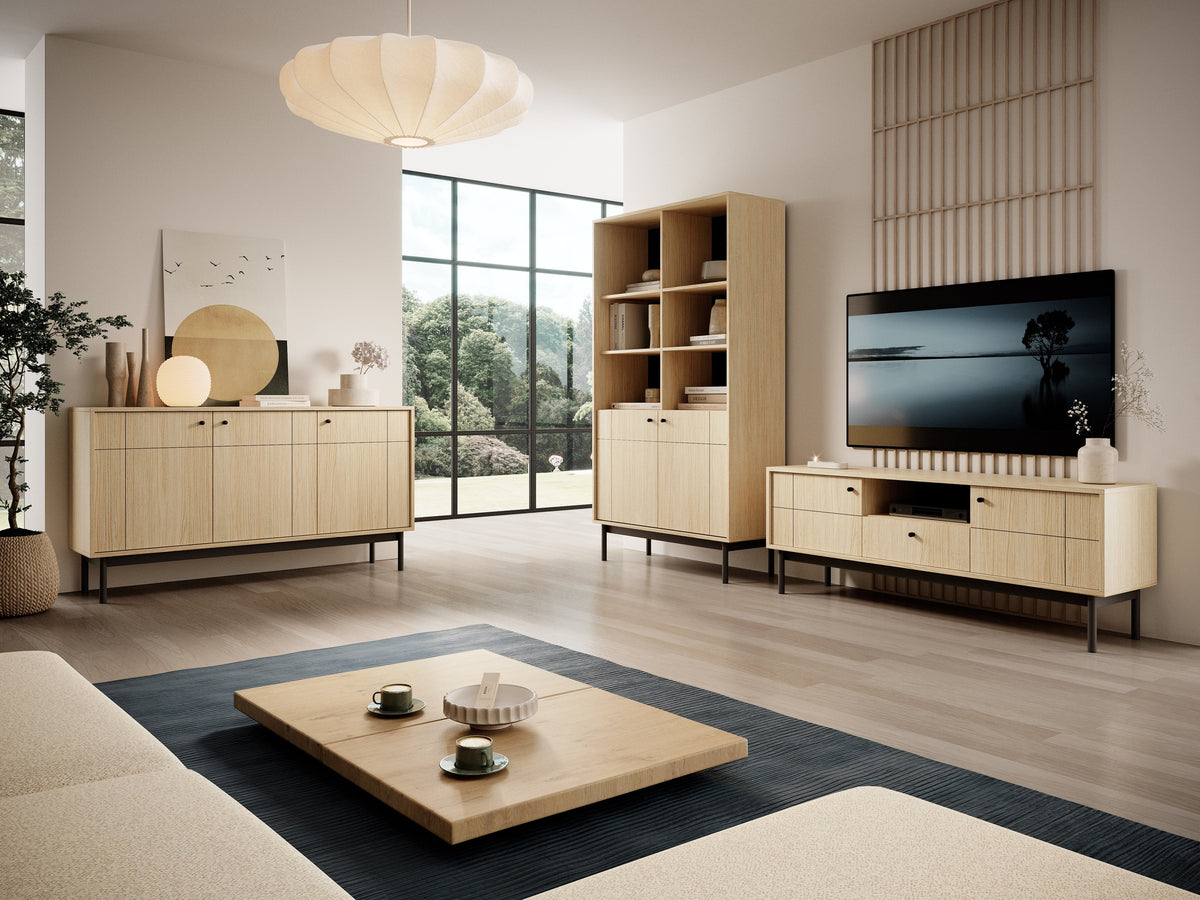 Sabi-vitrineskab 104 x 185 cm i japandi-stil – billede 10