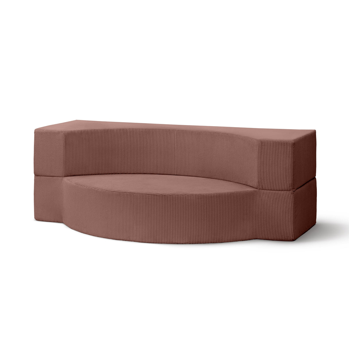 Sofa piankowa modułowa 200 cm z funkcją spania w stylu japandi | Lunaria Ceglane Ciepło (POSO 29)