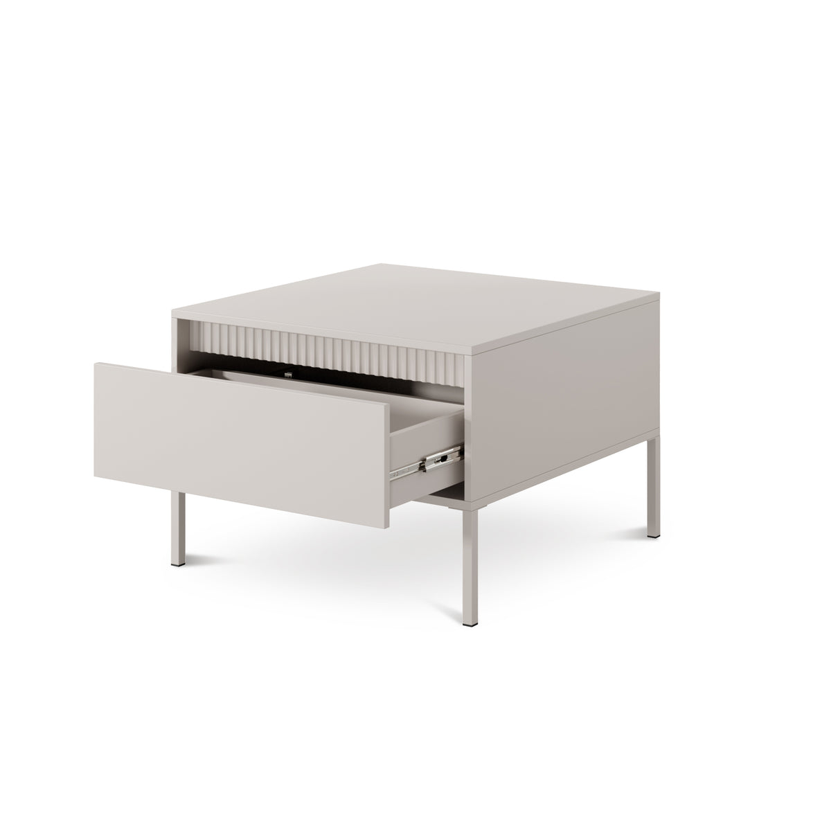 Senra sofabord 68x48 med skuffe i minimalistisk stil – med åbne fronter