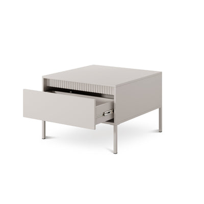Senra sofabord 68x48 med skuffe i minimalistisk stil – med åbne fronter