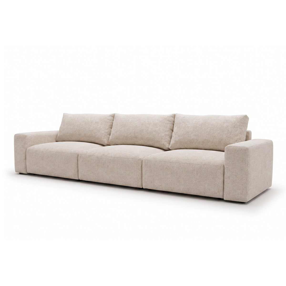 Modulsofa Iskeli Plus 361 cm Cremet Taupe (ARAGON 03) set skråt – stor sofa med tre ryghynder