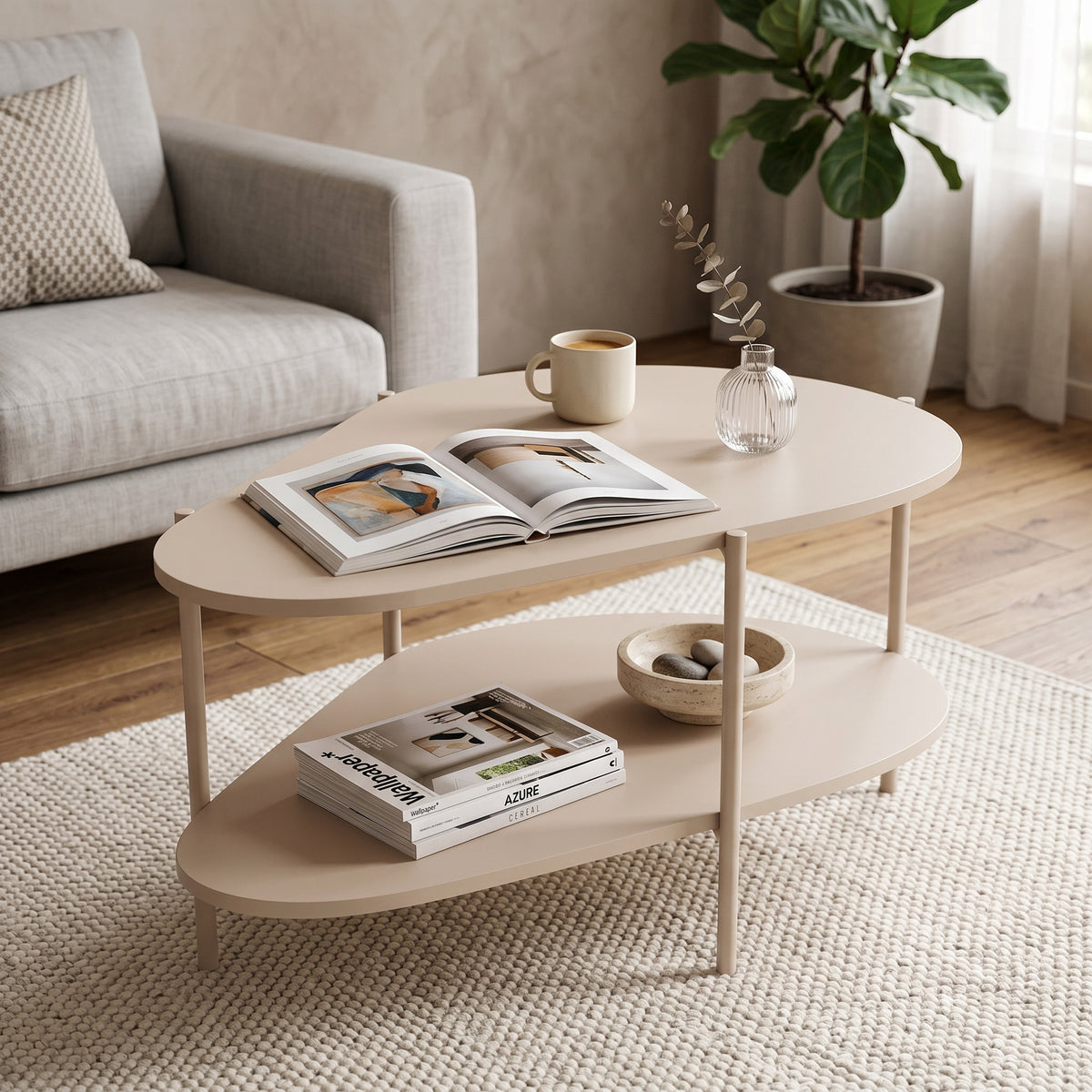 EKLIPSO sofabord 90x45 med organiske former i moderne stil, farven Kashmir – i indretningen | Pillovely
