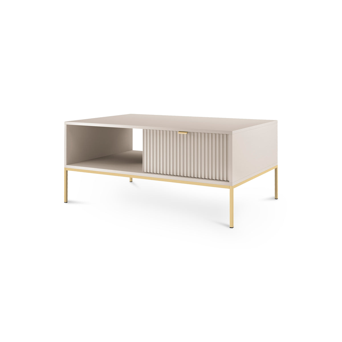 Sofabord 104x46 med skuffe i moderne stil | Roza Kaszmir Guld