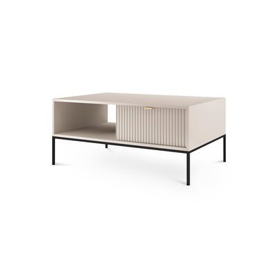 Sofabord 104x46 med skuffe i moderne stil | Roza Kaszmir Sort