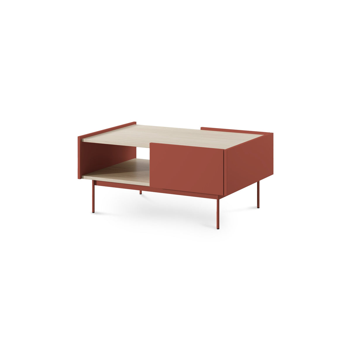Sofabord 97x45 i moderne stil med skuffe og hylde | Bema Ceramic Red