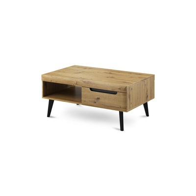 Sofabord 107x46 med hylde i moderne stil | Trava Artisan-eg