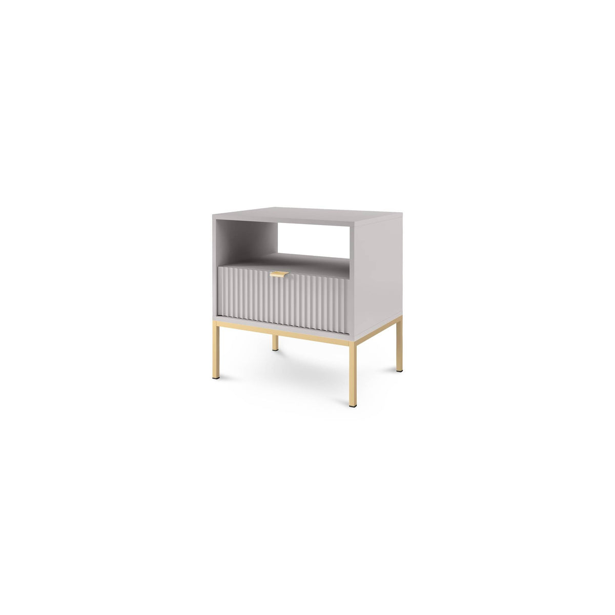 Natbord med skuffe, 54 x 56 cm, i glamour-stil | Roza, grå, guld