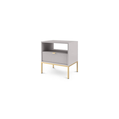 Natbord med skuffe, 54 x 56 cm, i glamour-stil | Roza, grå, guld