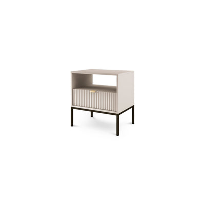Natbord med skuffe, 54 x 56 cm, i glamour-stil | Roza, Kashmir, Sort