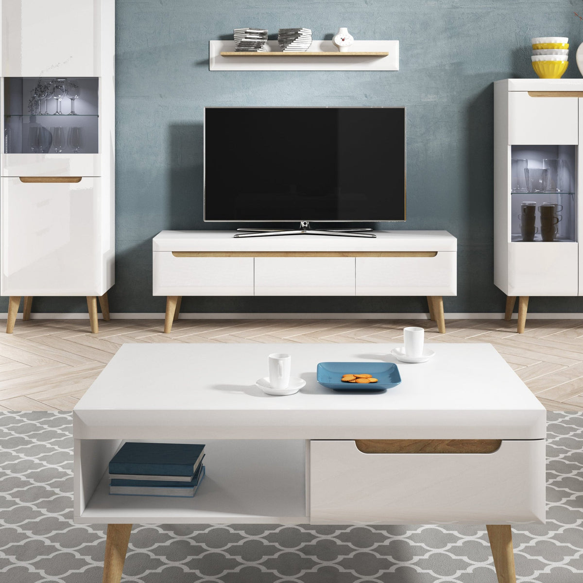 Trava sofabord 107x46 med hylde i moderne stil – billede 7