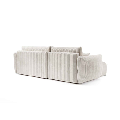 Alloro-hjørnesofa med sovefunktion, 257 cm, i moderne stil – set bagfra