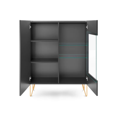 Ballada-vitrineskab med glasfront, 97 x 122 cm, i glamour-stil – billede 4