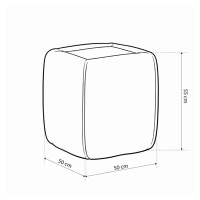 Neria-natbord 50x55 uden skuffer i minimalistisk stil – tegning med mål