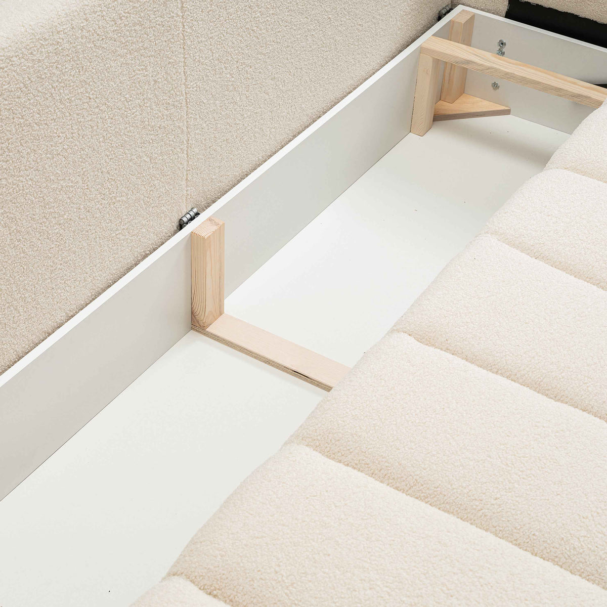 Baloa 3-personers sovesofa, 144x200, i skandinavisk stil – nærbillede af detaljer og struktur