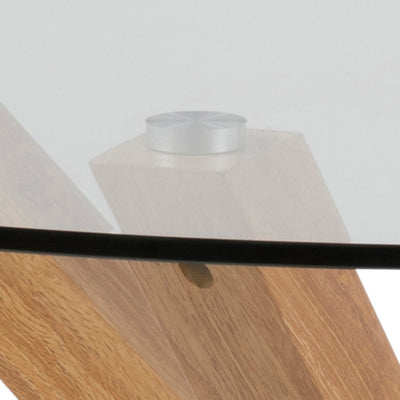 Stela-rundbord i glas, 119x76, i moderne stil – nærbillede af detaljer og overflade