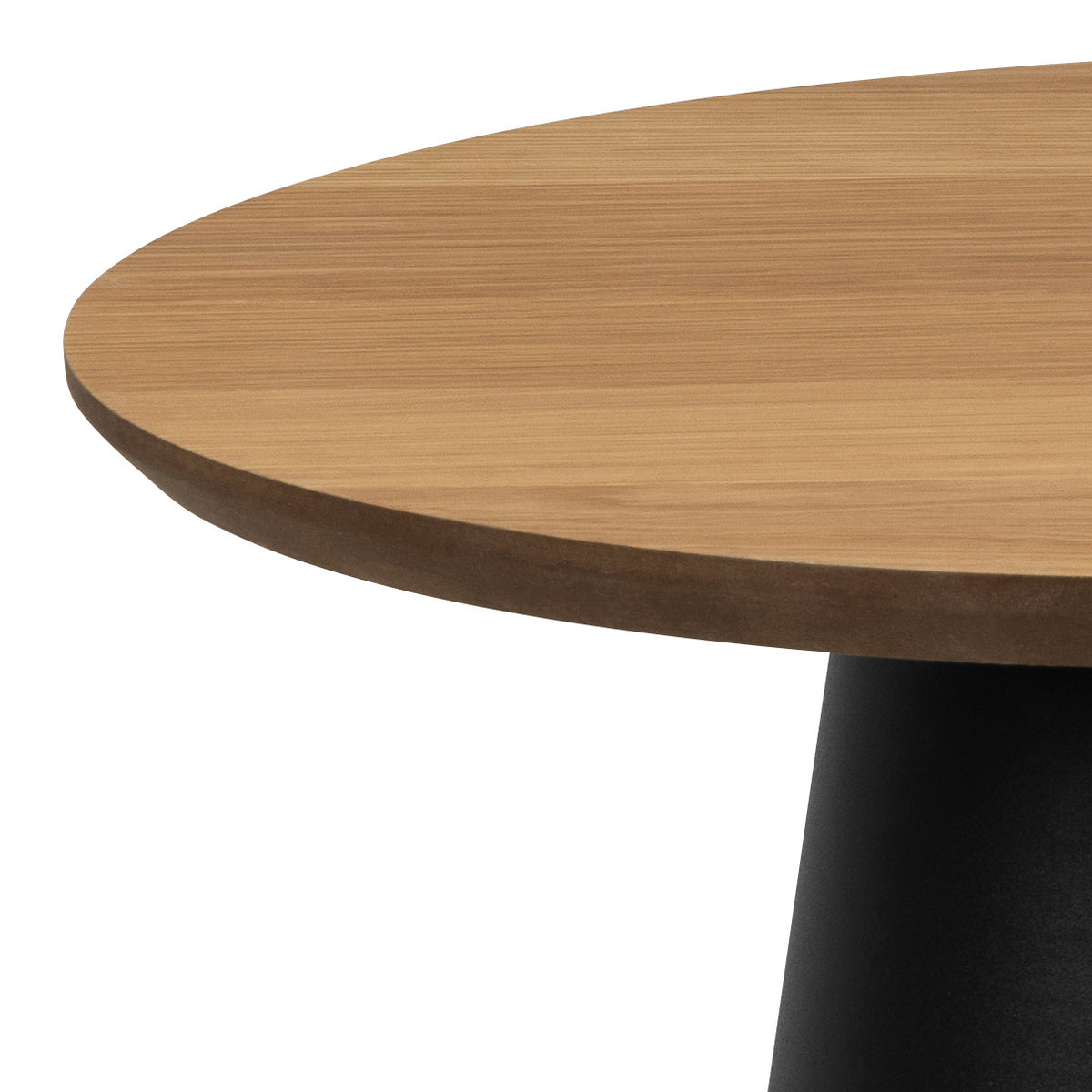 Det runde Talin-sofabord med en diameter på 45 cm i soft loft-stil – nærbillede af detaljer og overfladestruktur