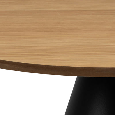 Det runde Talin-sofabord med en diameter på 65 cm i soft loft-stil – nærbillede af detaljer og overflade
