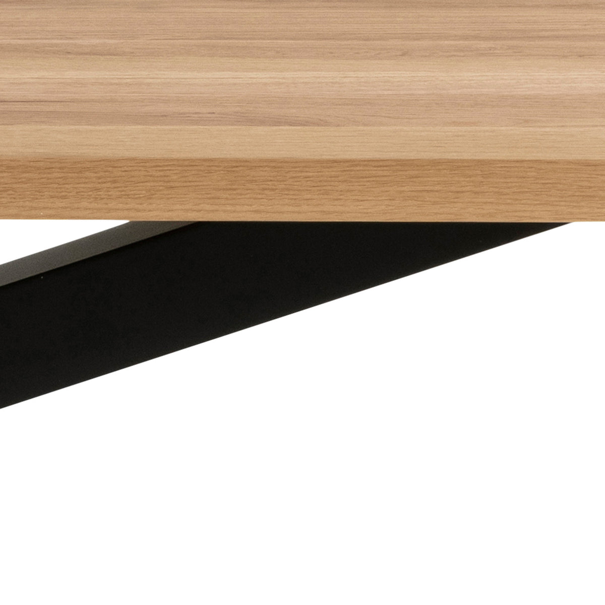 Oryss Oak-spisebord 220x76 i industriel stil – nærbillede af detaljer og struktur