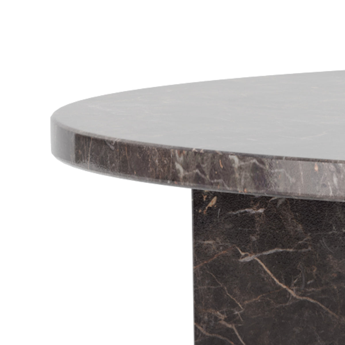 Det runde Plaris-sofabord med en diameter på 90 cm i elegant stil – nærbillede af detaljer og overflade
